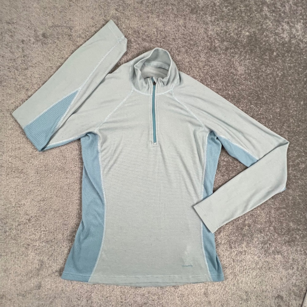 Patagonia Capilene Performance Baselayer 1/4 Zip Pullover Blue Gray Womens M